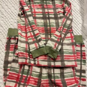 Burt's Bees Plaid Kids Pajama Set - Green, Red and Gray